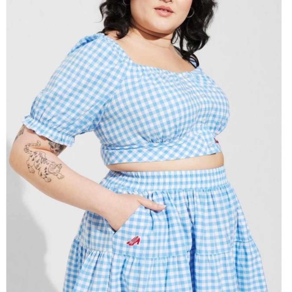 Torrid NWT Warner Bros Wizard Of Oz Poplin Top and Skirt Set Halloween Costume - Picture 6 of 11